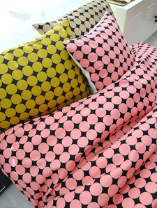 비비드 도트 패턴 침구세트-핑크